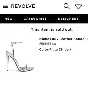 FEMME Niche Faux Leather Sandal in Silver